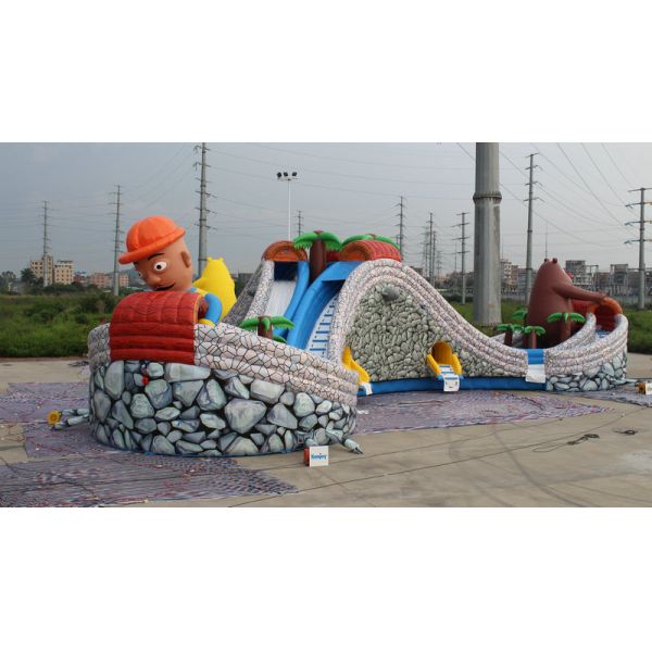 Attraction Commercial Bounce House Water Slide For Children High Safety