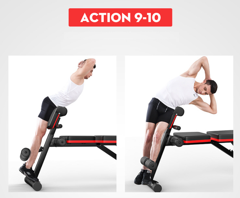 Adjustable Gym Bench, Multifunctional Utility Bench, Dumbbell Stool Flat Bench Preacher Curl Bench Sit Up Bench
