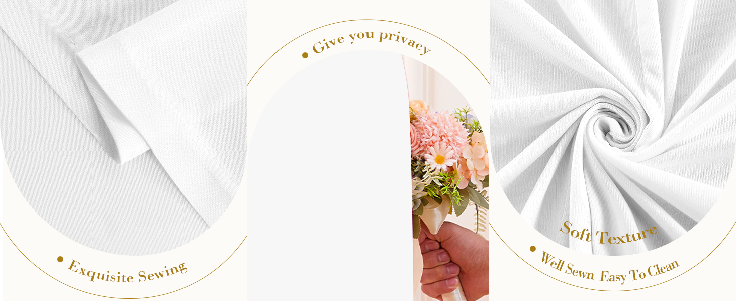 White Arch Covers 3 Set, Arch Backdrop Cover Spandex Wedding Arch Stand Covers