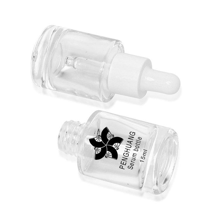 бутылка цилиндра 15ml круглая стеклянная с белой пластиковой капельницей