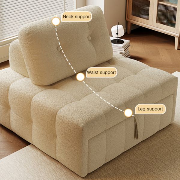 Convertible Folding Sofa Bed Sleeper Chair with Pillow for Living Room Home Office Apartment Single Size
