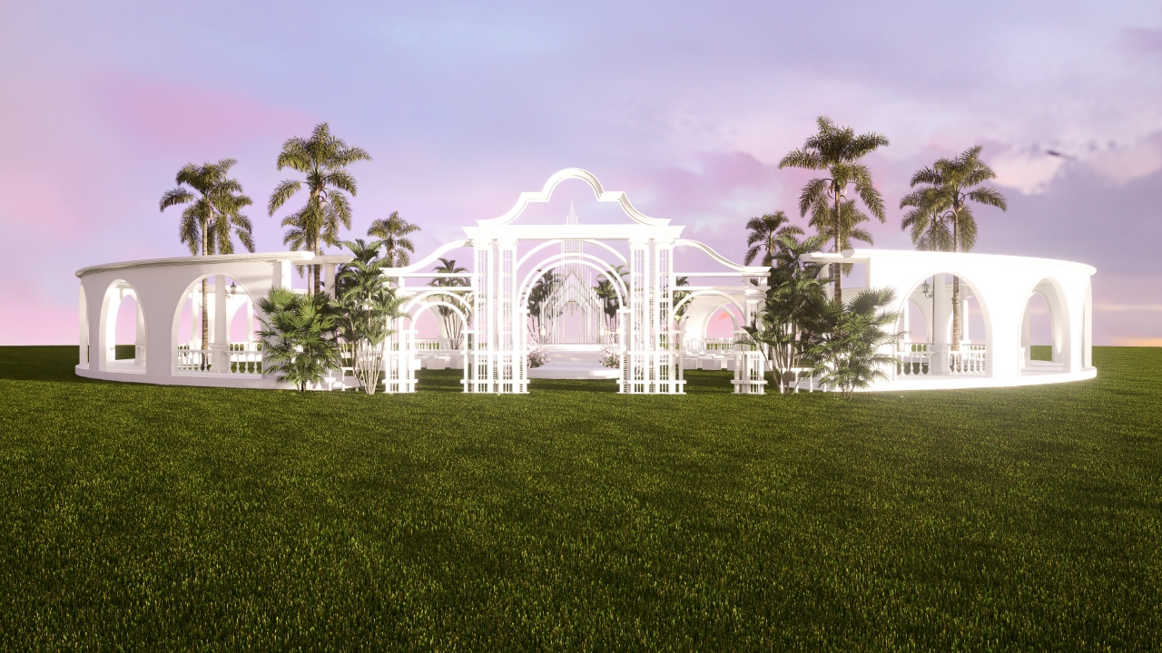 Solar Aligned Ceremony Altar Permanent Wedding Structure With Seasonal Light