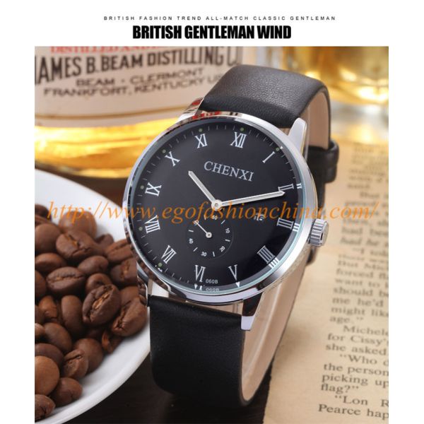 060B Fashion Business Watch Quartz Analog Watches for Man Leather Watch Unisex Watch Women