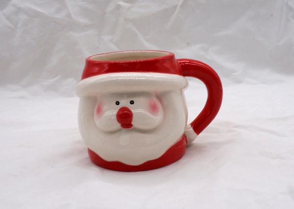 Holiday Christmas Ceramic Santa Face Mugs , 3D Strong Dolomite Coffee Mug
