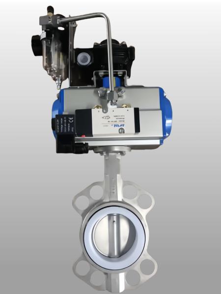 Double Acting Pneumatic Actuator Operated Butterfly Valve