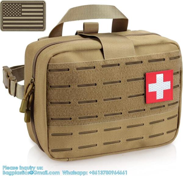 Tactical Molle Medical Pouch Of Upgraded Size, First Aid Pouch Large Capacity IFAK Pouch Molle EMT Pouch Detachable