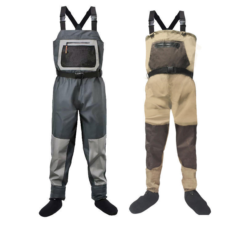 Waterproof PVC Waders Breathable Cold Water Waders Ergonomic For Hunting Fly Fishing