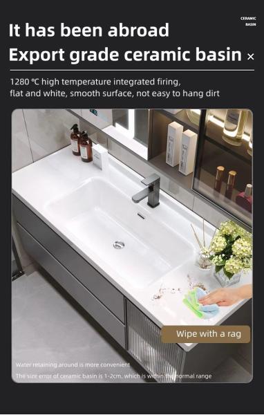 Rock Plate Space Aluminum Floor Bathroom Cabinet Gray Anti Insect