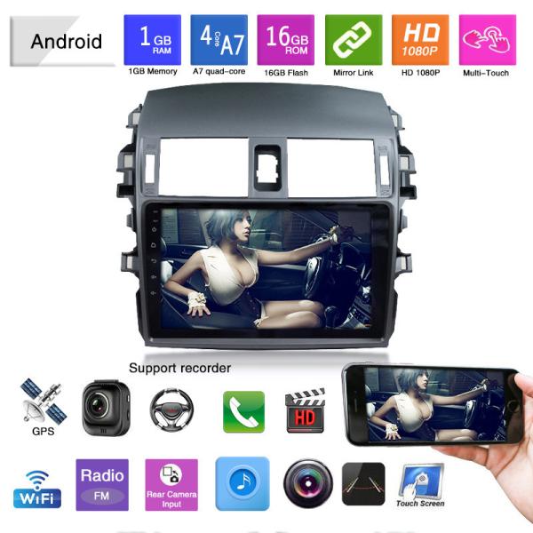 E12 2009 Toyota Corolla Android Radio 2008-2013 Car Video 16 GB GPS 10.1 Inch