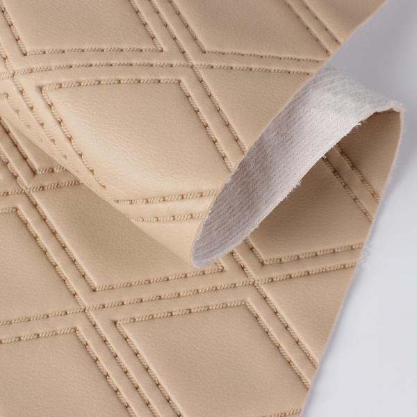 Imitation de PVC Broderie Rhombus cuir synthétique artificiel pour voiture Pieds sièges auto canapé sac décoratif faux tissu en cuir