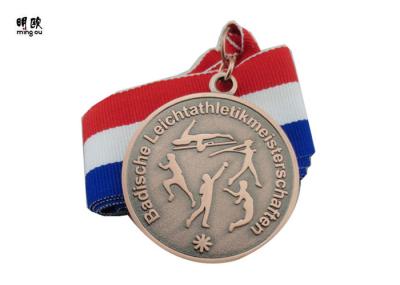 Personalise Design Round Custom Award Medals Zinc Alloy Material Red Color Plating
