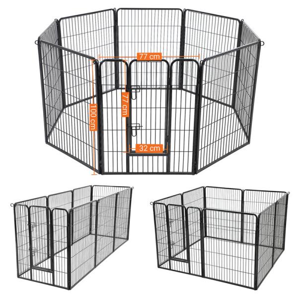 Firm Frame  Sturdy Steel Dog Cage , Stainless Steel Cat Cage L Shaped Latch