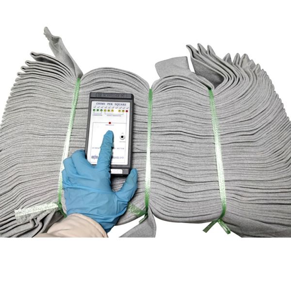 7cm Width Polyester Spandex Carbon Woven Fabric For Class 10000 Cleanroom