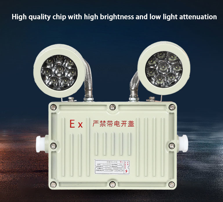 2 X 8W Specifications Rechargeable Two Head Exit Light Explosion Proof Emergency Illumination LED Light