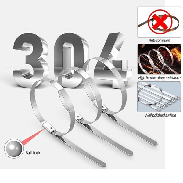 4.6*350mm Wire Ties Metal Self Locking Heavy Duty Metal Zip Ties For Industrial