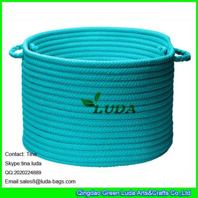 LUDA 2016 new products round blue cotton storage basket