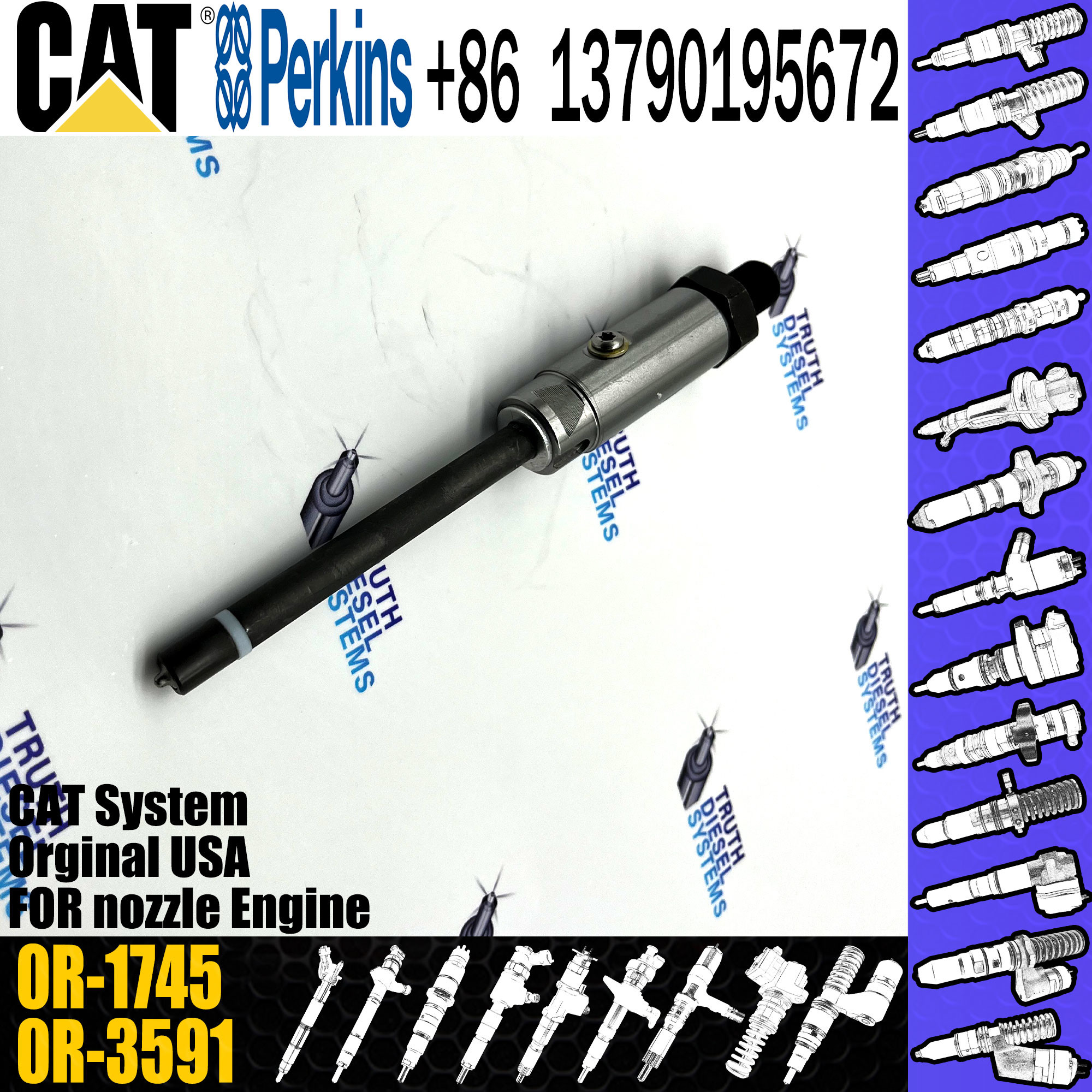 Инжектор топлива 4W7018 0R-3422 0R-1745 для экскаватора Caterpillar 3406B 3408 3408B