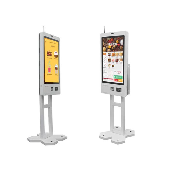 Белый автоплатежный киоск 32 дюйма для ресторанов / фаст-фудов