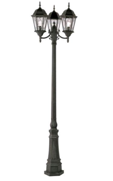 Outdoor Garden Cast Iron Light Pole Black / Yellow Color ANSI Standard