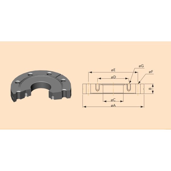 ISO CE CF Reducing Flange For High Vacuum Stainless 304 304L And 316L