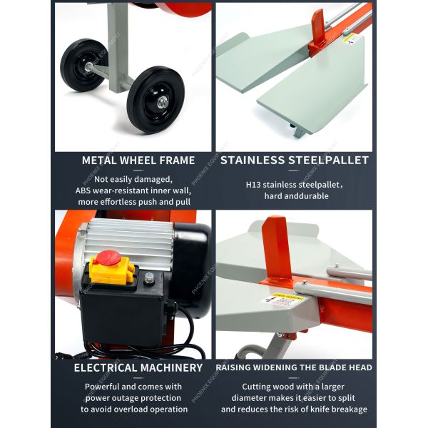 Horizontal 13-ton Electric Log Splitter Ideal for Small Scale Wood Splitting at Home