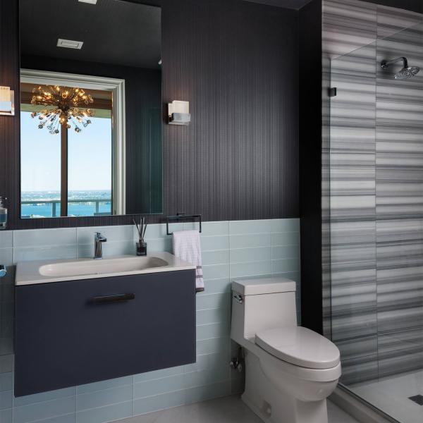 Simple Washroom Modern Bathroom Vanity Wall Mounted Glass Bathroom Cabinets