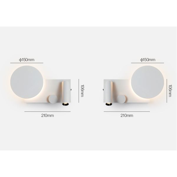 LED Wall Lamp With Dimmable Switch Modern Bedside Bedroom Background Wall Sconce Light For Home Hotel Apartment Villa 3W