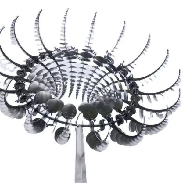 Rotatable Wind Powered Kinetic Sculpture Stainless Steel Art Sculpture