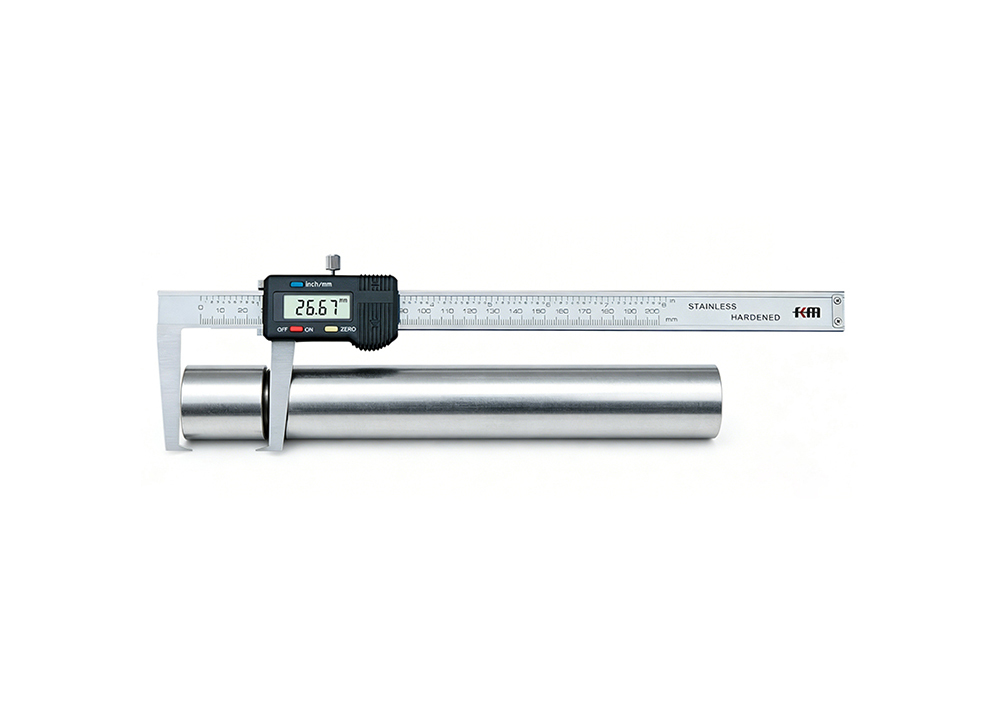 0-150mm/0-6 Flat Tip Digital External Groove Caliper for Shallow Outer Grooves for CNC Industry