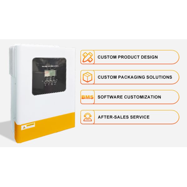 Grid-Tie and Backup 48V Single Phase Hybrid Solar Inverter 5.5kw 6.2kw Pure Sine Wave MPPT Off Grid