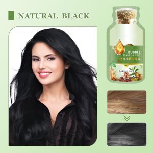 Home Fast Black Hair Bubble Dye Shampoo Permanent Color for Men Women