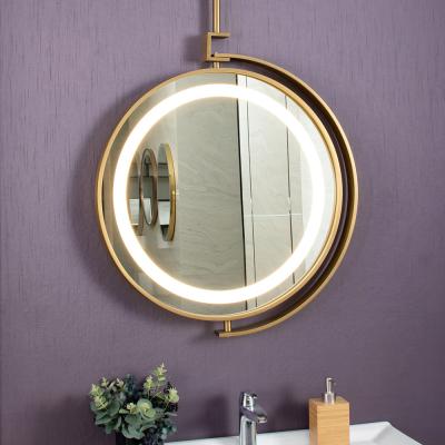 Quadro de Metal Resistente à Ferrugem Hotel Vanity Smart Banho Espelho de Parede com aquecimento e LED Anti-Fog