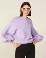 Manga larga de la camiseta del recorte 260gsm de la mezcla del algodón de la mujer del soporte de los jerseÌis casuales gráficos de gran tamaño del cuello