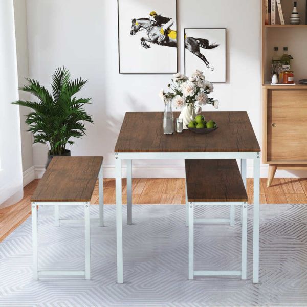 47,3" L X28.7 » W X29.1 » H Tableau de salle à manger de 3 morceaux et ensemble