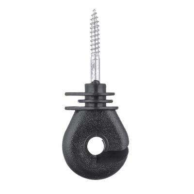 Isolador de madeira do cargo de Ring Insulator Black Electric Fencing da forma oval Parafuso-em Ring Insulator