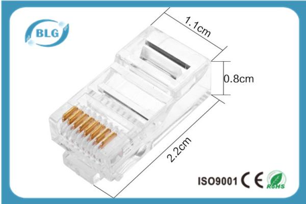 FU To 50U Rj45 Connector Cat6 , Golden Plated Network Cable Connector