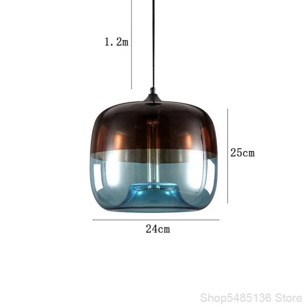 Nordic Stained Glass Pendant Light Modern Cafe Bar Dining Room Light Fixture(WH-GP-82)