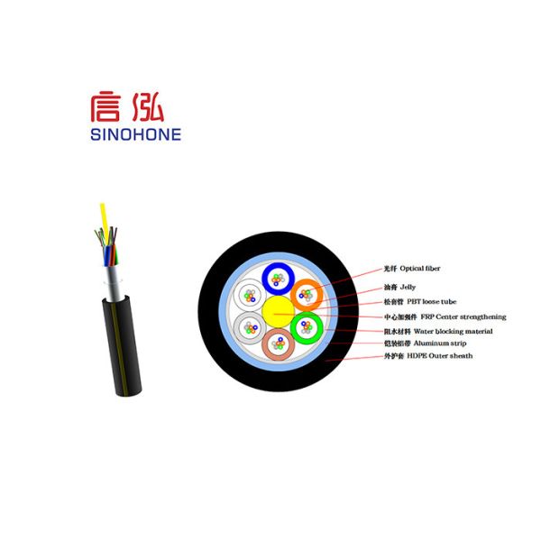 Loose Stranding Tube Armored Fiber Optic Cable Aluminum Polyethylene Sheathed