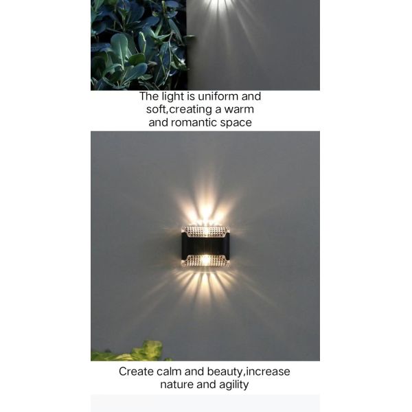 La pared solar de la aleación de aluminio enciende la cerca al aire libre Wash LED del pórtico del jardín