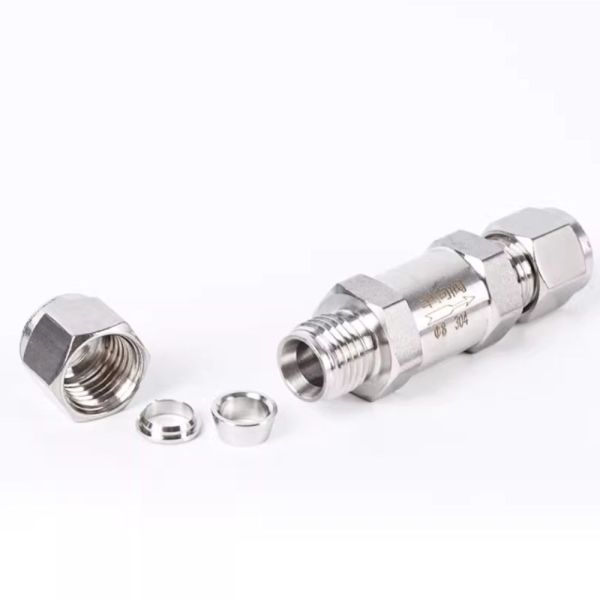 316L Stainless Steel Double Ferrule Check Valve High Pressure Instrument One Way Non Return Valve for Gas Liquid Pipeline