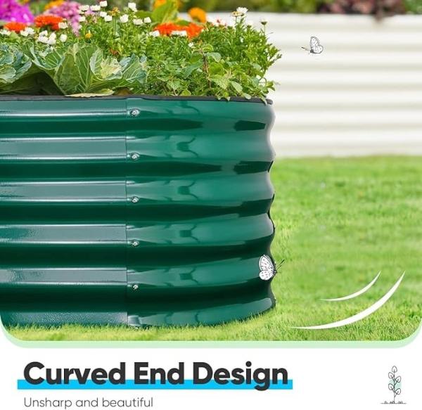 Modern Irregular Modular Metal Raised Garden Bed Kit 3.4x3.4x2.6Ft