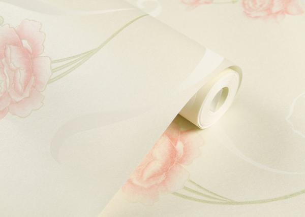 Beige Floral Pattern Country Style Wallpaper / Non Woven Wallcovering Waterproof