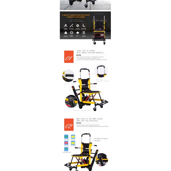 Non Electric Wheelchair To Stretcher Aluminum Alloy Stair Climbers For Disabled