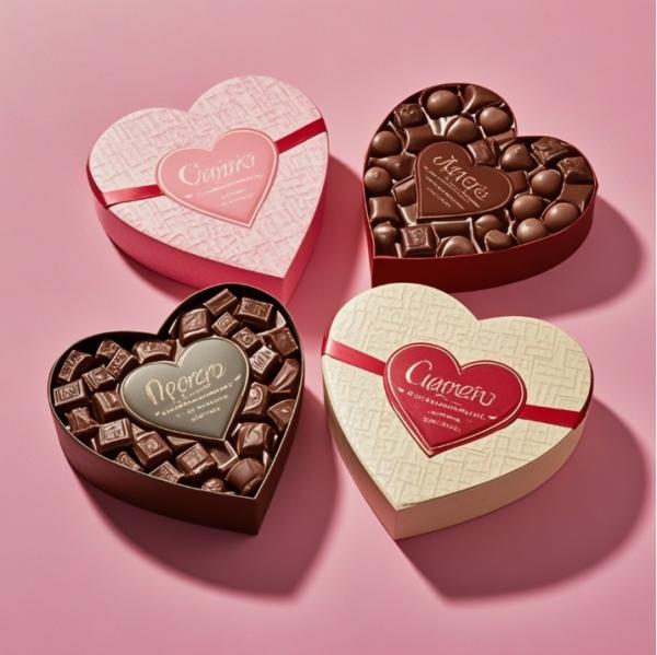 Valentine's Day Wholesale Customized Logo Chocolate Truffle Paper Packaging Gift Box Chocolate Box with Ribbon