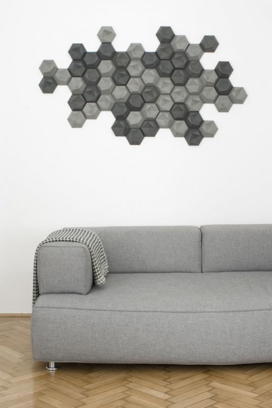 PET Hexagon Acoustic Panels Flame Retardant Sound Damping Panels For Home Theater