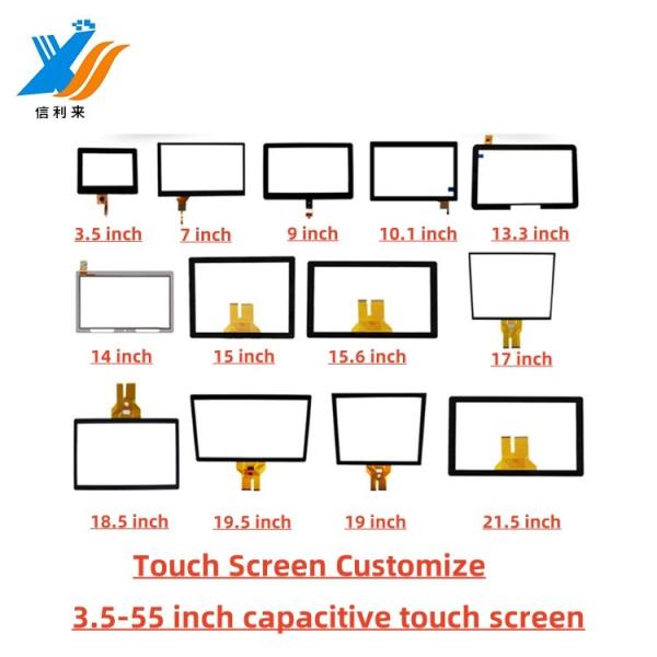 Personalizar Multi-touch projetado capacitivo (PCAP) GG GFF painel de tela sensível ao toque impermeável à água impermeável ao óleo Anti-UV AR AG AF Lcd display led monitor para industrial máquina de venda de educação médica comercial
