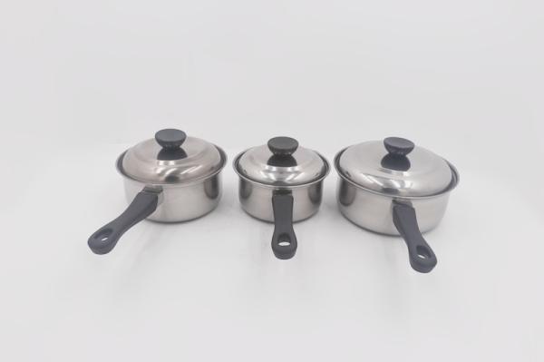 3pcs Cookware pots nonstick cooking pot stainless steel sauce pan