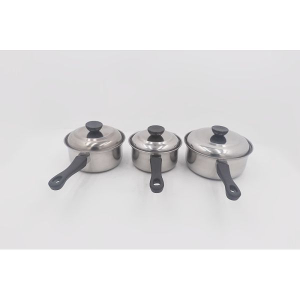 3pcs Cookware Nonstick Cooking Pot Stainless Steel Sauce Pan