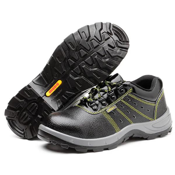Genuine Leather Industrial Safety Shoes Mens Summer Shoes With Holes