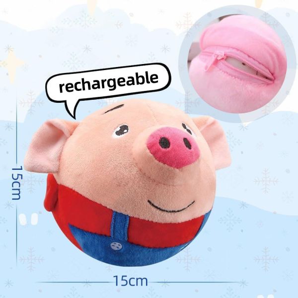 Perro de peluche juguete divertido cerdo electrónica interactiva mascota bouncing bolas activas movimiento chirriante